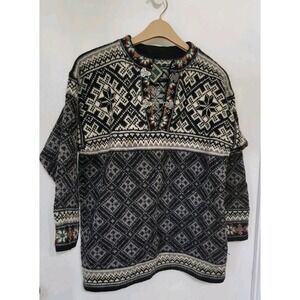 Dale of Norway Jubileum 2 Handknit 100% Wool Pullover Sweater Size S